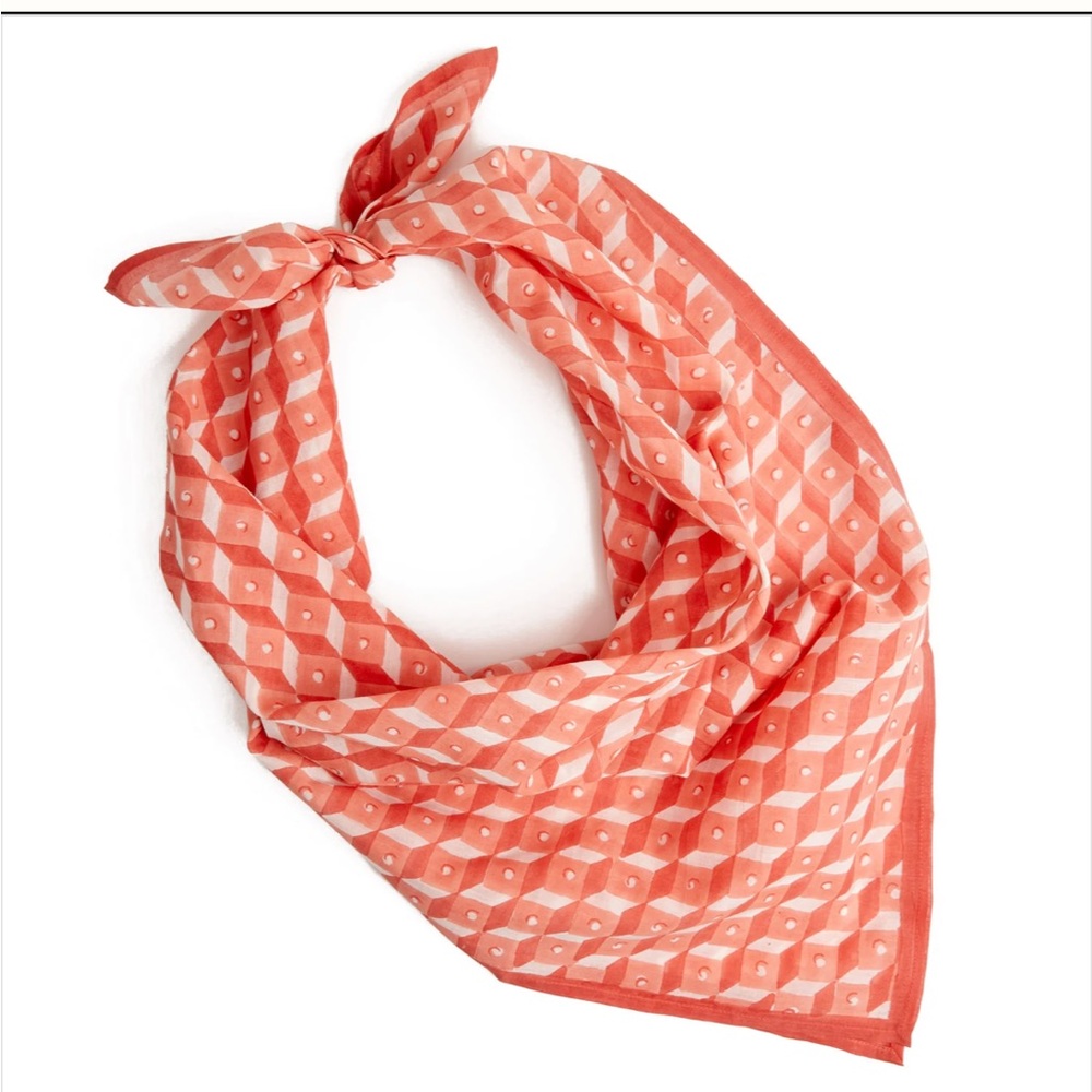 NWOT - Block Shop Textiles Correa Square Scarf in Coral